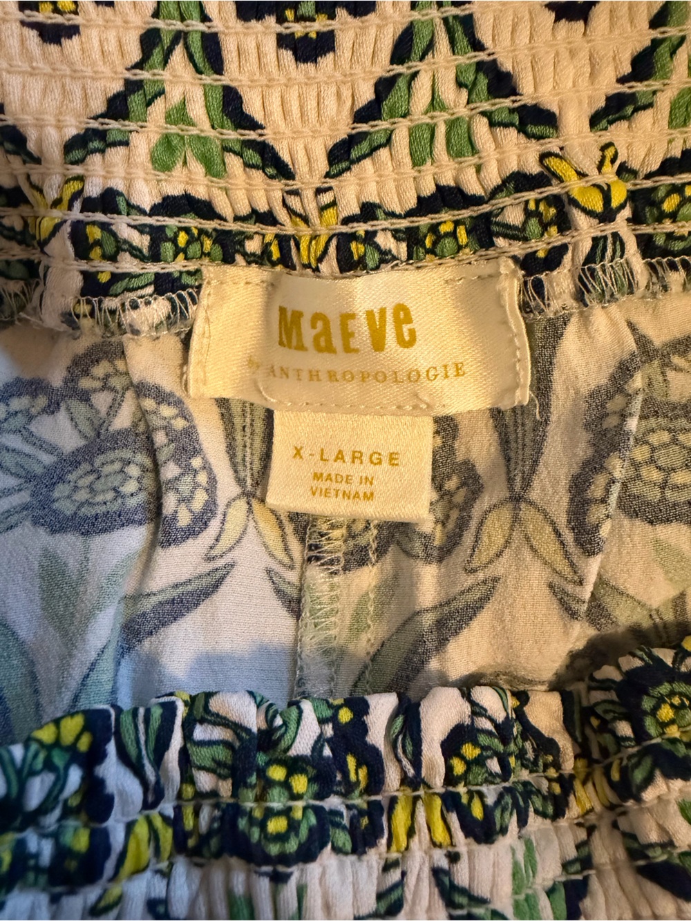 Women’s Maeve by Anthropologie Saria Smocked wide leg pants- size XL - Picture 3 of 5